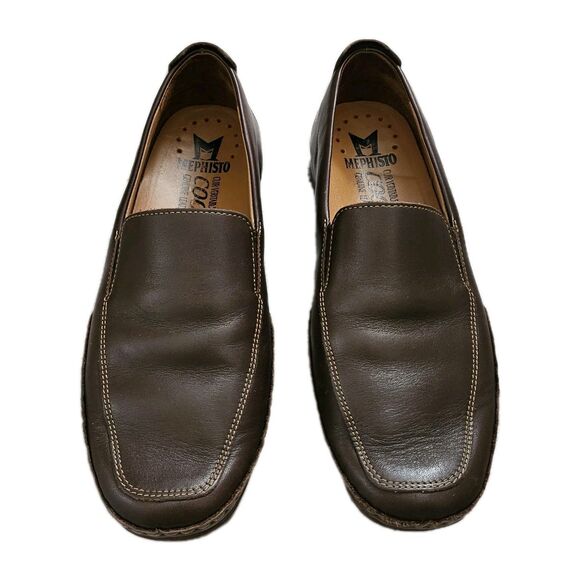 Mephisto Edlef Loafers Mens Size 8 Dark Brown Leather Slip On Leather Cool Air - Picture 1 of 9